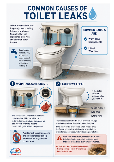 Common causes of toilet leaks