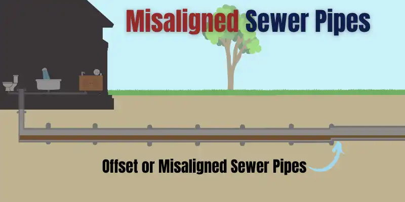 misaligned sewer pipes diagram